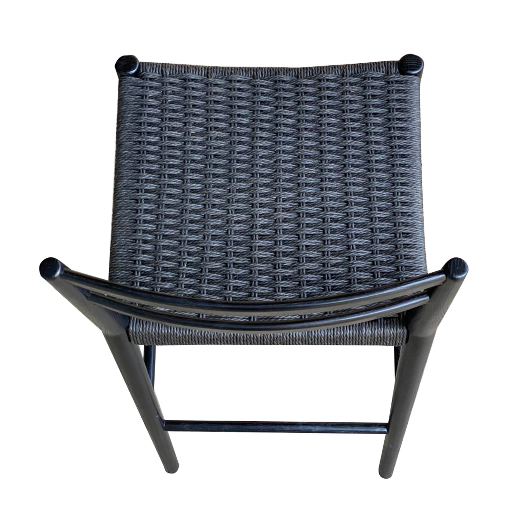 Jakarta Counter Stool with Back - Black/Black Woven Seat