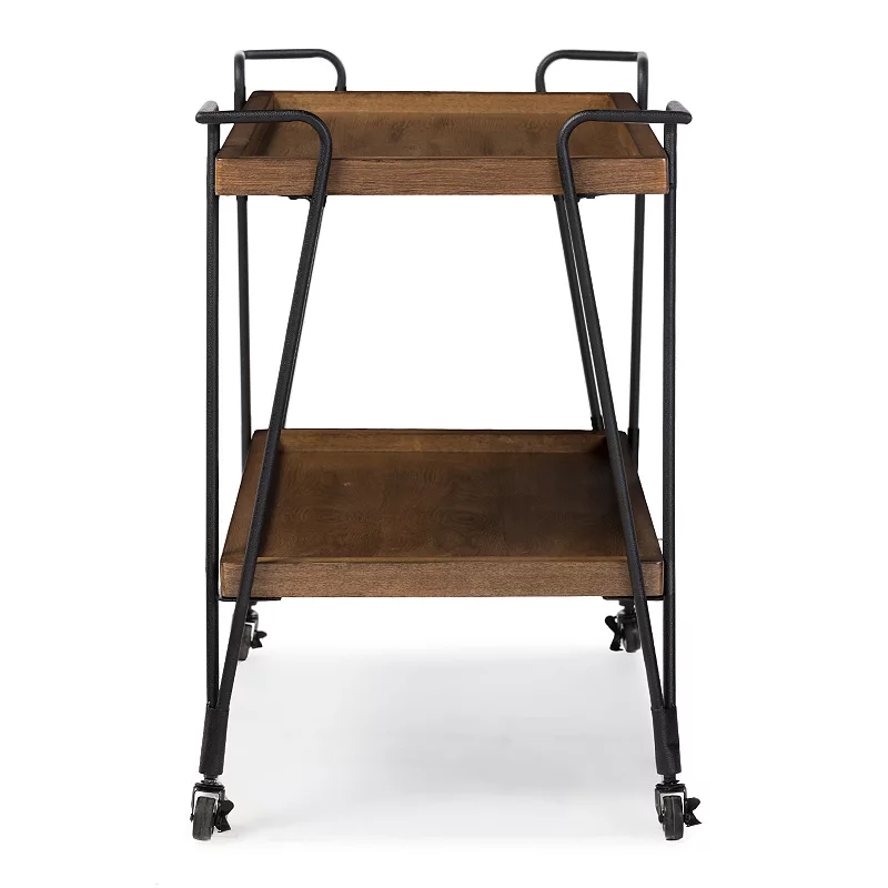 Baxton Studio Jessica Wheeled Bar Cart