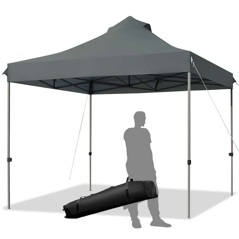 10 x 10 FT Pop Up Canopy Tent Portable Folding Event Party Tent Adjustable with Roller Bag