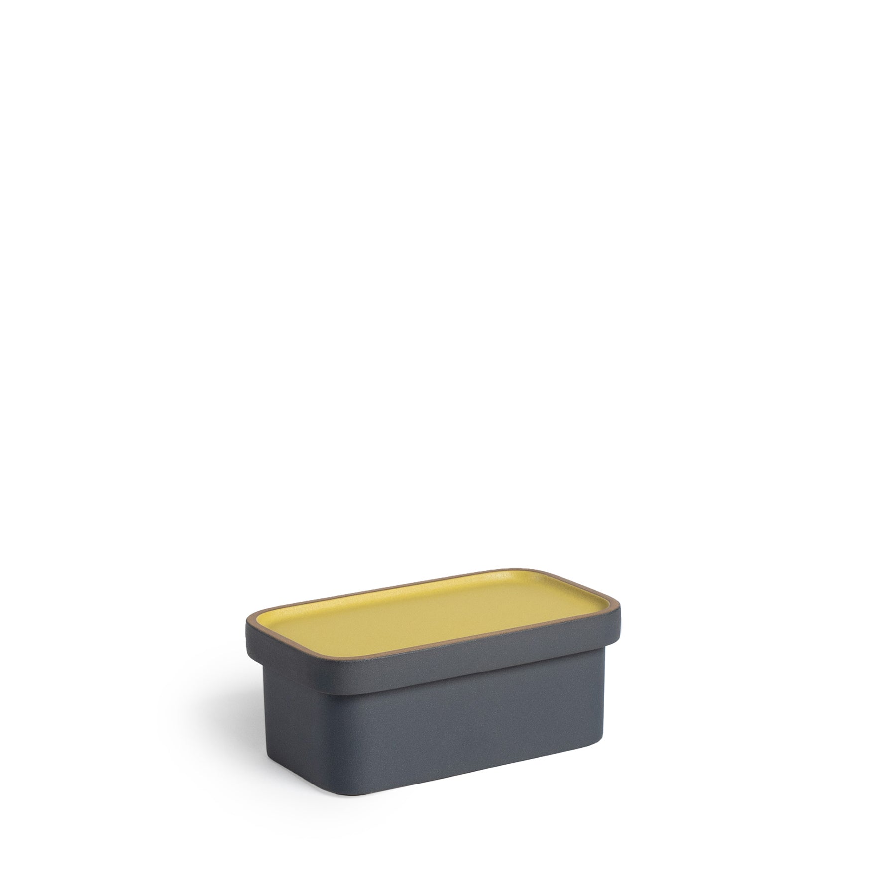 Butter Dish in Ochre and Indigo