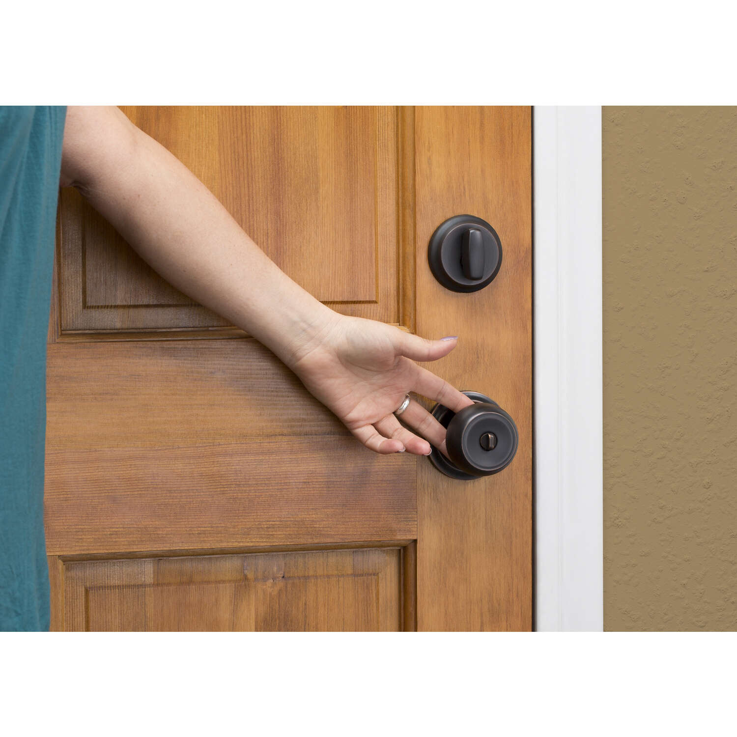 Brinks Push Pull Rotate Stafford Oil Rubbed Bronze Entry Knob KW1 1.75 in.