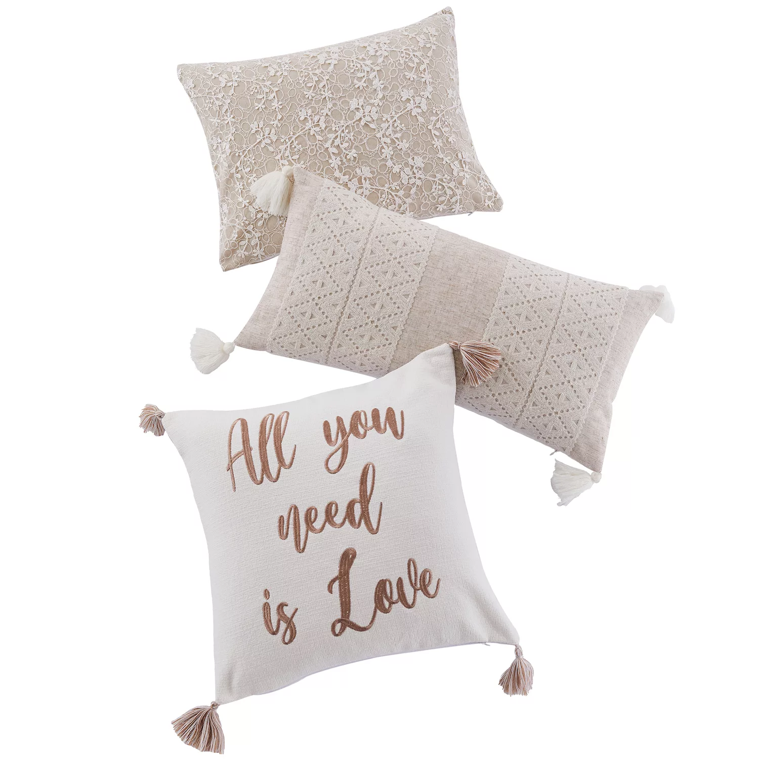 Levtex Home Sanira Diamond Applique Tassel Pillow