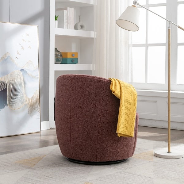 Teddy Fabric Swivel Accent Armchair Barrel Chair