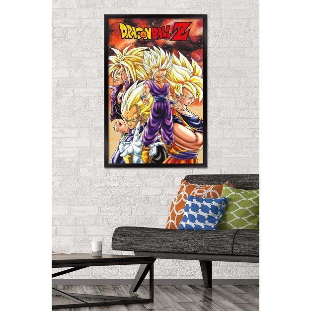 Trends International Dragon Ball Z Saiyans Framed Wall Poster Prints