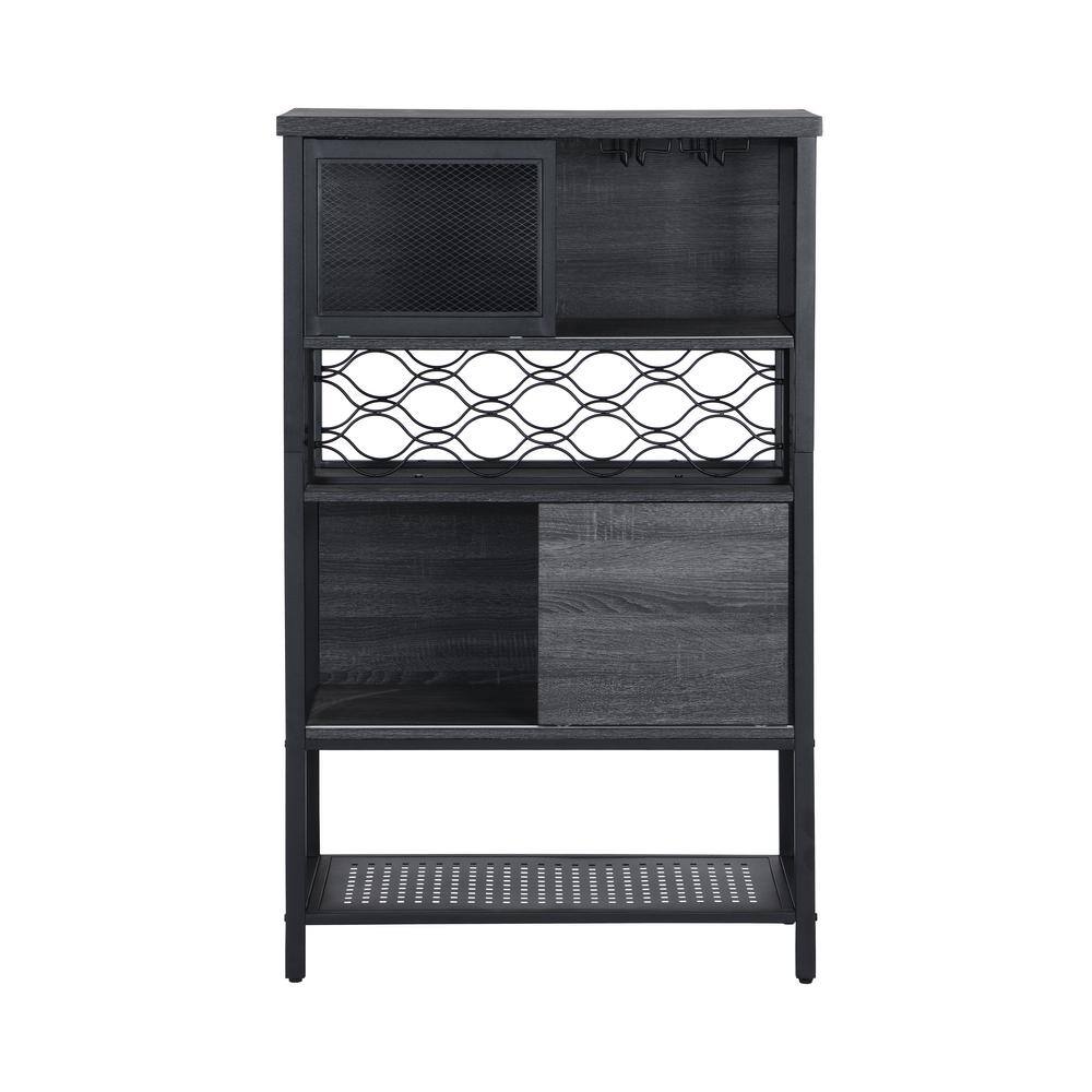 Tileon 32.28 in. W x 15.75 in. D x 52.56 in. H in Antique Black Metal and MDF Ready to Assemble Floor Base Kitchen Cabinet AYBSZHD1590