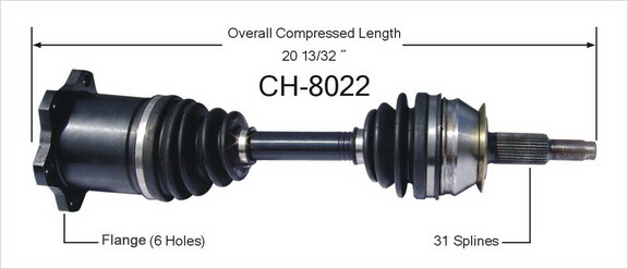 Trakmotive CH8022 CV Axle Shaft