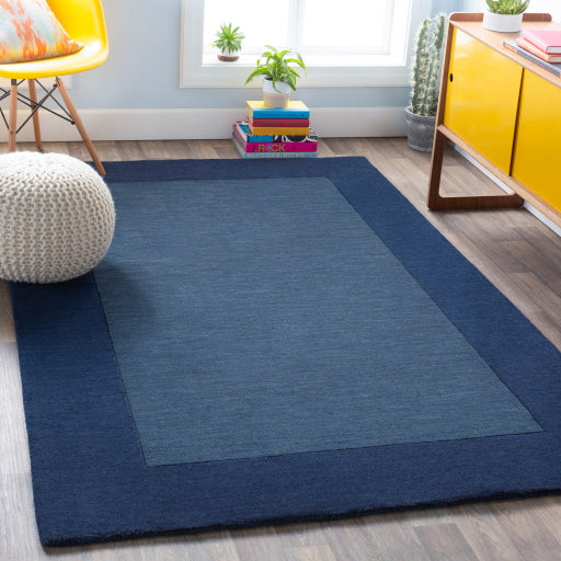 Mystique Wool Border Navy Rug