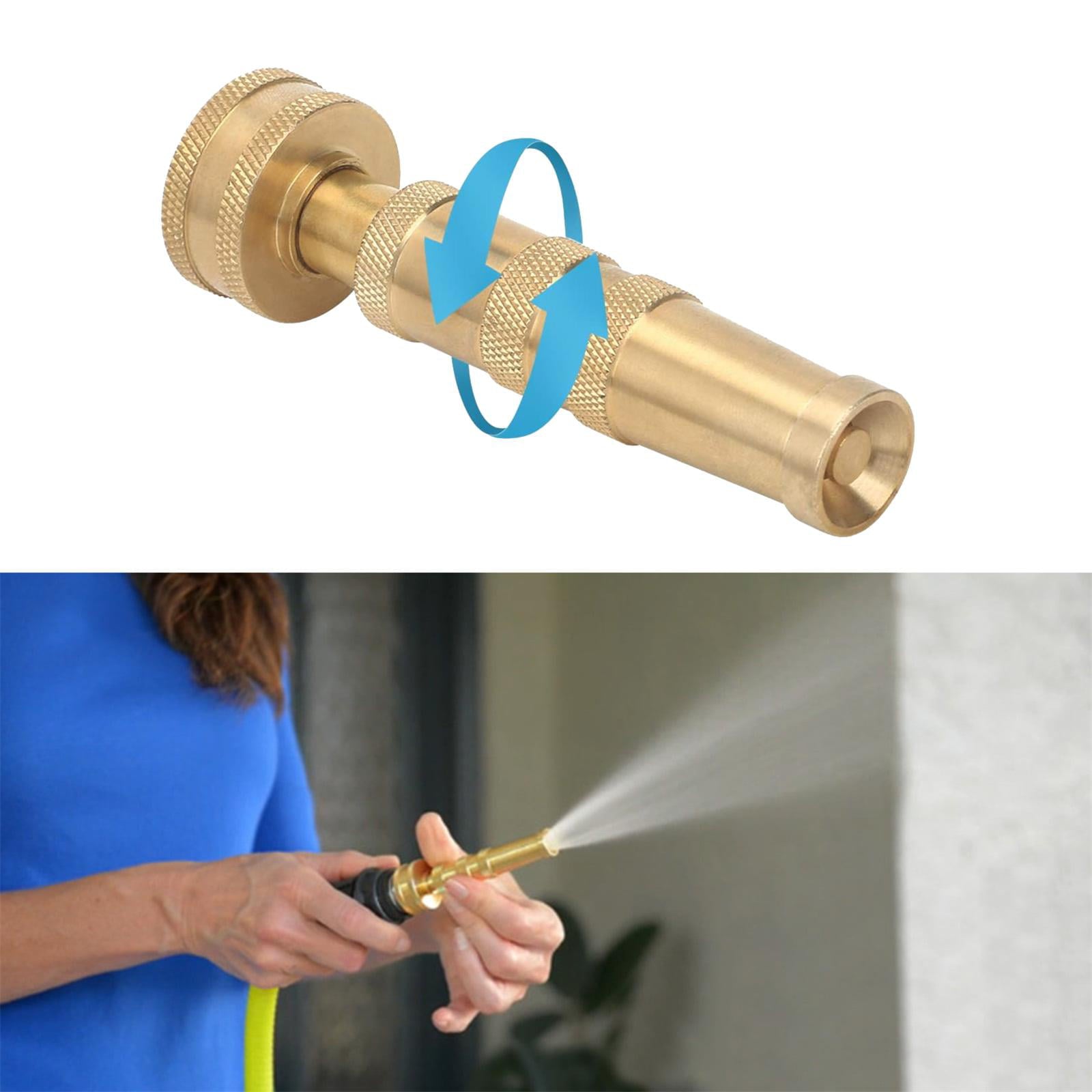 EEEkit Heavy Duty Solid Brass Twist Hose Nozzle， Adjustable High Pressure Hose Sprayer from Spray to Jet， Fit Standard Garden Hose， Water Spray Nozzle for Car Washing and Flower Watering