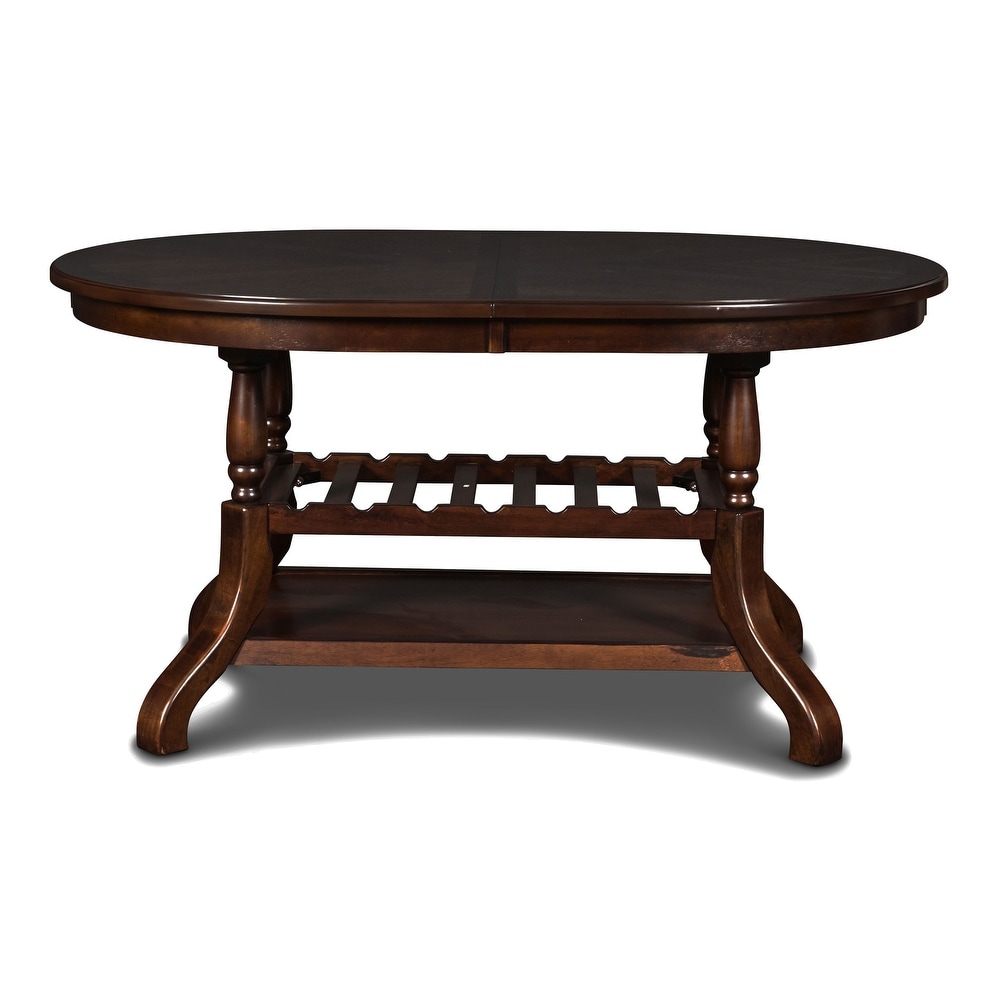 New Classic Furniture Viktor Expresso Dining Table with Wine Storage