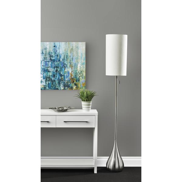 Adesso Christina Floor Lamp， Brushed Steel