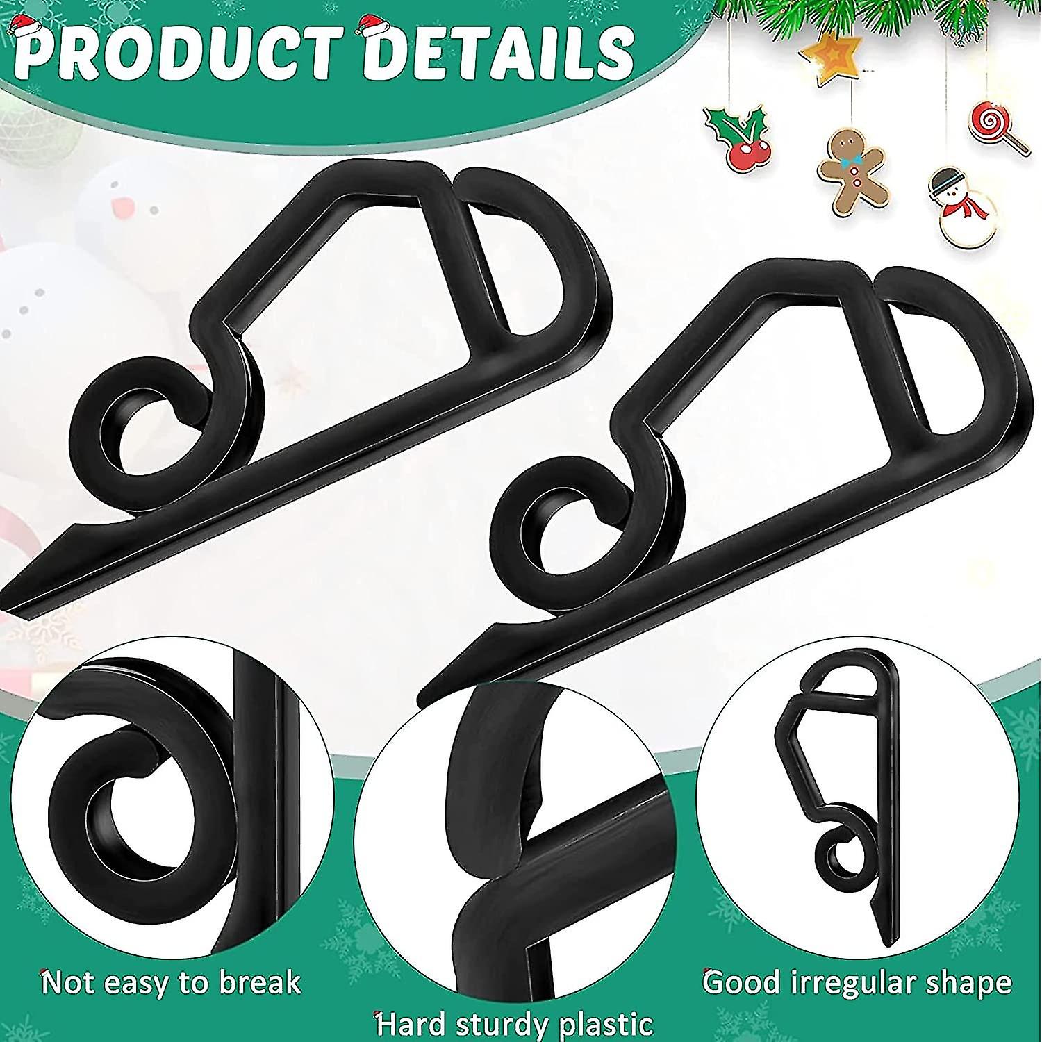 Screw-in Hooks Christmas Light Clip，weatherproof Outdoor Gutter Clips Holiday Gutter Hooks For Christmas Light Outside Decoration (black)100pcs)