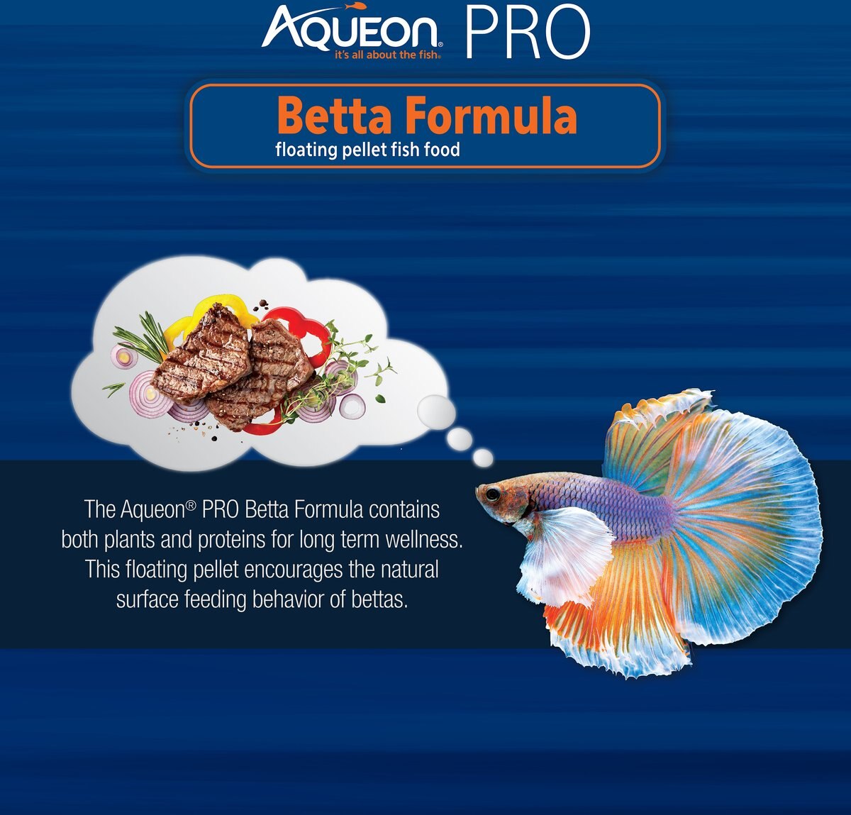 Aqueon PRO Betta Formula Fish Food， 1.4-oz jar