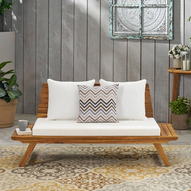 Sedona Wooden Loveseat Teak white Christopher Knight Home