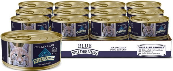 Blue Buffalo Wilderness Mature Chicken Recipe Grain-Free Canned Cat Food