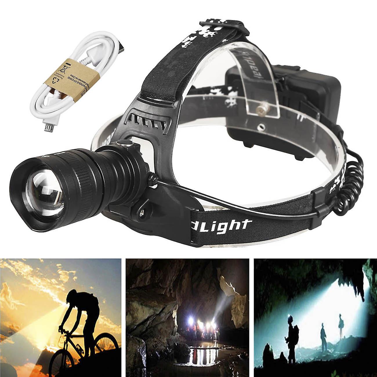 90000lumens Xhp50 Led Usb Rechargeable Headlight Headtorch Headlamp No Battery