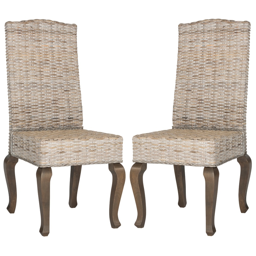 SAFAVIEH Milos White Washed Dining Chair (Set of 2)