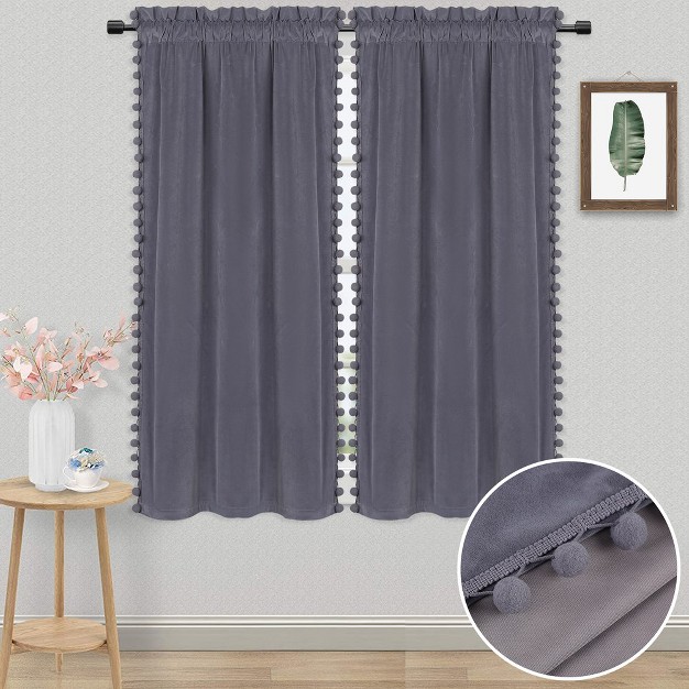 Trinity Room Darkening Velvet Kitchen Window Curtains