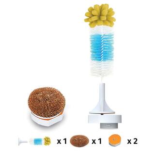 SKADU 9 in. Bottle BrushSponge Cleaner and 2.56 in. Copper Scrubber Kit KEE