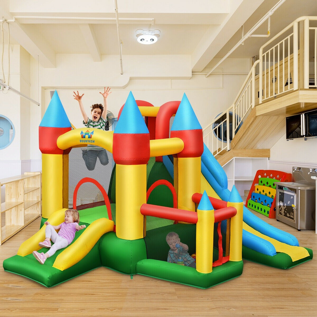 Inflatable Bounce House, 6-in-1 Jumping Castle Bouncer (with 780W Air Blower)