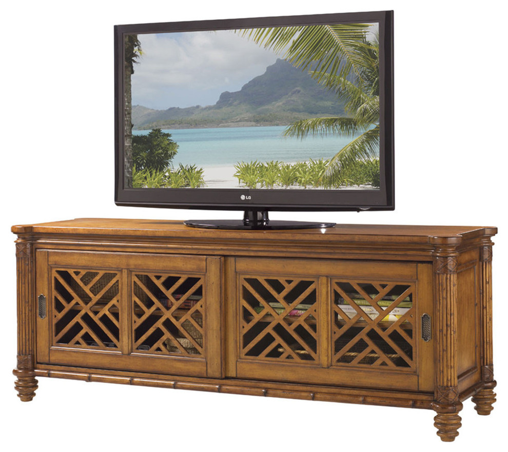 Nevis Media Console   Traditional   Entertainment Centers And Tv Stands   by Homesquare  Houzz