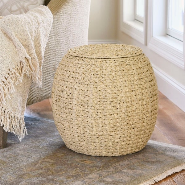 Household Essentials Indoor/Outdoor Barrel Basket Side Table