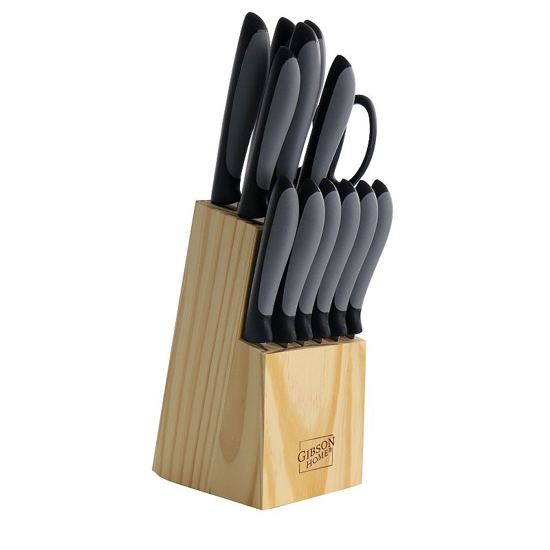 Gibson Home Dorain 14 Piece Stainless Steel Cutlery Set with Wood Block