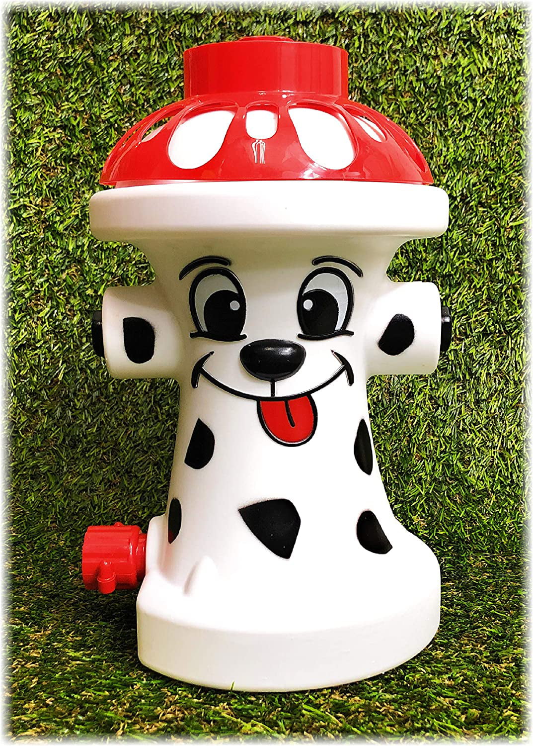 Matty's Toy Stop FIDO The FIRE Dog Hydrant Water Sprinkler for Kids， Attaches to Standard Garden Hose and Sprays Up to 10 Feet High and 16 Feet Wide， Measures 10.75