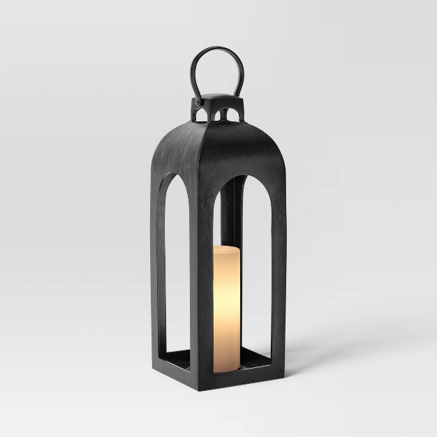 Cast Aluminum Outdoor Lantern Candle Holder Black