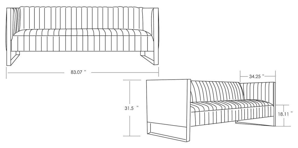 Manhattan Comfort Trillium Gold Sofa  ampArmchair   Contemporary   Living Room Furniture Sets   by Manhattan Comfort  Houzz