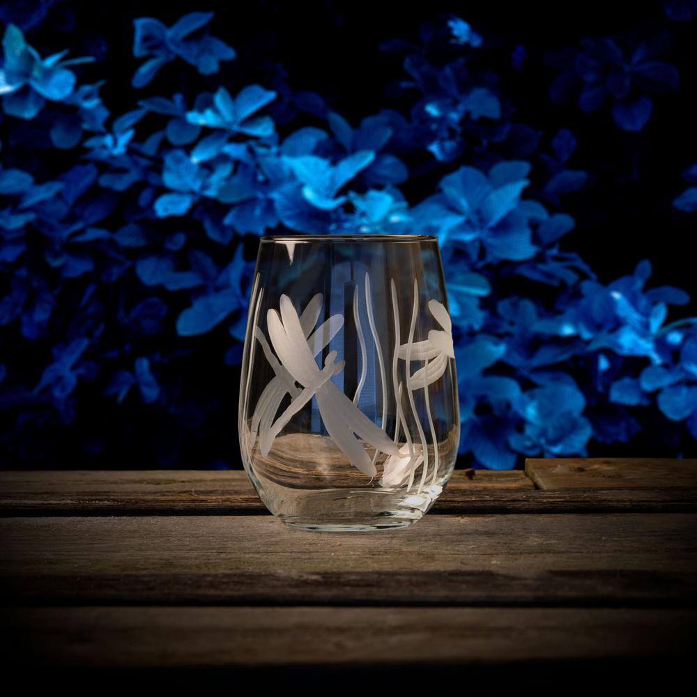 Rolf Glass Dragonfly 17 oz. Clear Stemless Wine Glass (Set of 4) 206332-S4