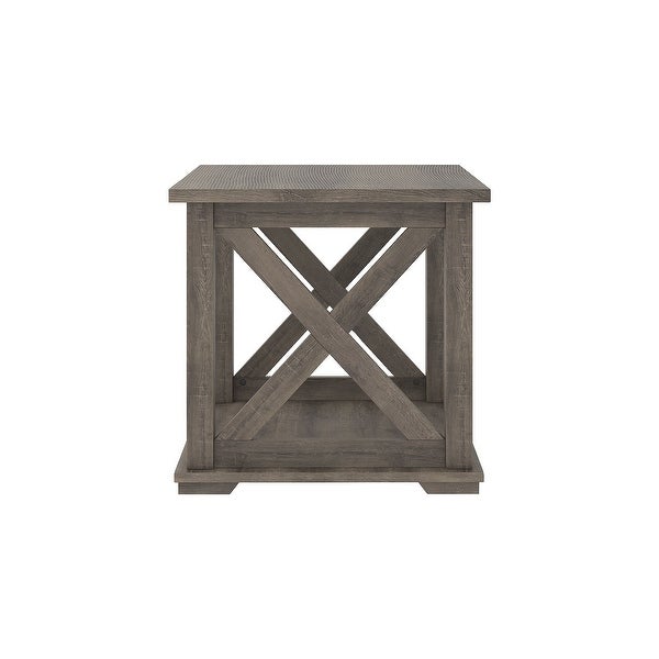 Arlenbry Square End Table， Gray