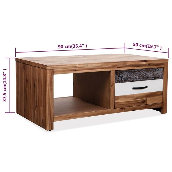 vidaXL Coffee Table Solid Acacia Wood 35.4