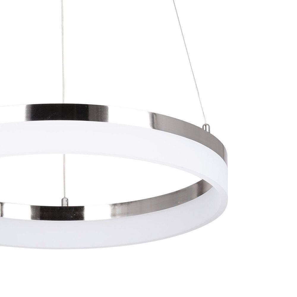 Home Decorators Collection Kipling 35-Watt Integrated LED Brushed Nickel Modern Pendant with Frosted Acrylic Shade 22826-003