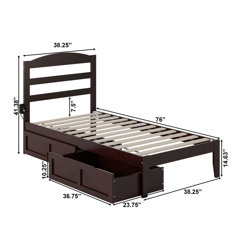 Warren Platform Bed with 2 Storage Drawers