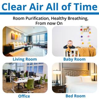 WBM SMART 12.9 in. White Air Purifier Air Cleaner for Home HEPA Filter Bluetooth Speaker Air Purifier AR-03-WHITE-02