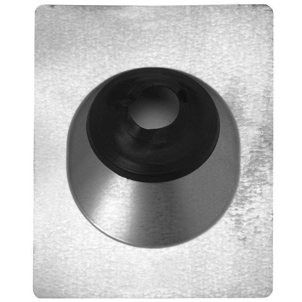 Gibraltar Building Products 1-14 in. x 3 in. Galvanized Steel Adjustable Pipe Flashing with Base and Rubber Collar 3-1RJ