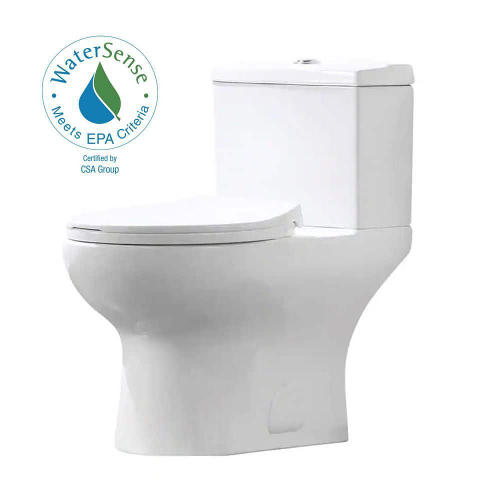 Glacier Bay Beck 2Piece 116 GPF Dual Flush Elongated Toilet in White Seat Included