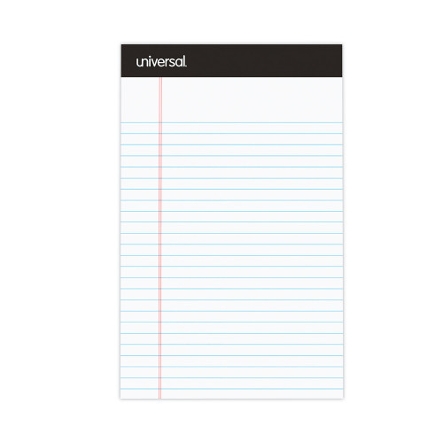 Universal Premium Ruled Writing Pads， Narrow Rule， 5 x 8， White， 50 Sheets， 12/Pack (57300)