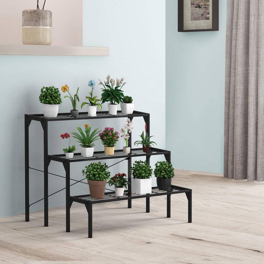 Alpulon Outdoor Metal Heavy-Duty Plant Stand (3-Tier) ZY1C0500