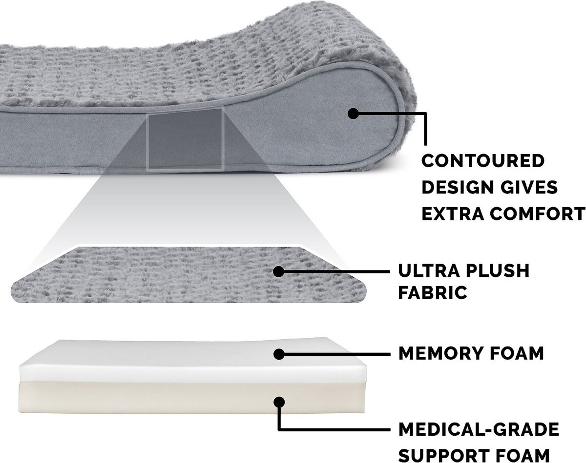 FurHaven Ultra Plush Luxe Lounger Memory Foam Dog Bed w/Removable Cover