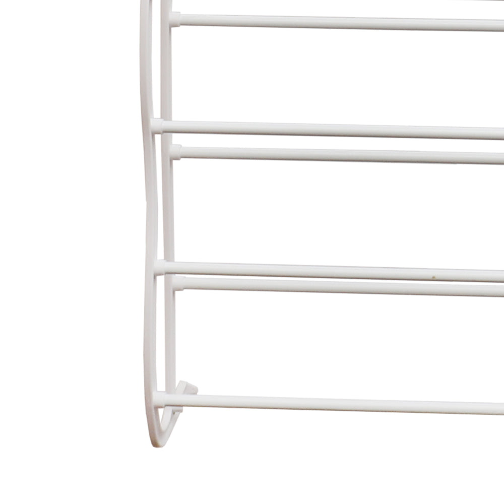 Home Basics 12 Tier Non-Slip Over the Door Steel 36 Pair Shoe Rack， White