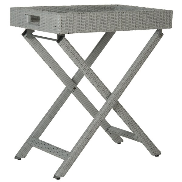 SAFAVIEH Outdoor Living Bardia Grey Folding Tray Table