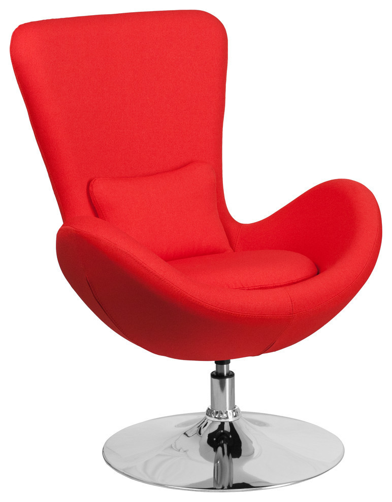 Flash Furniture Egg Chair  Red   Contemporary   Armchairs And Accent Chairs   by Pot Racks Plus  Houzz