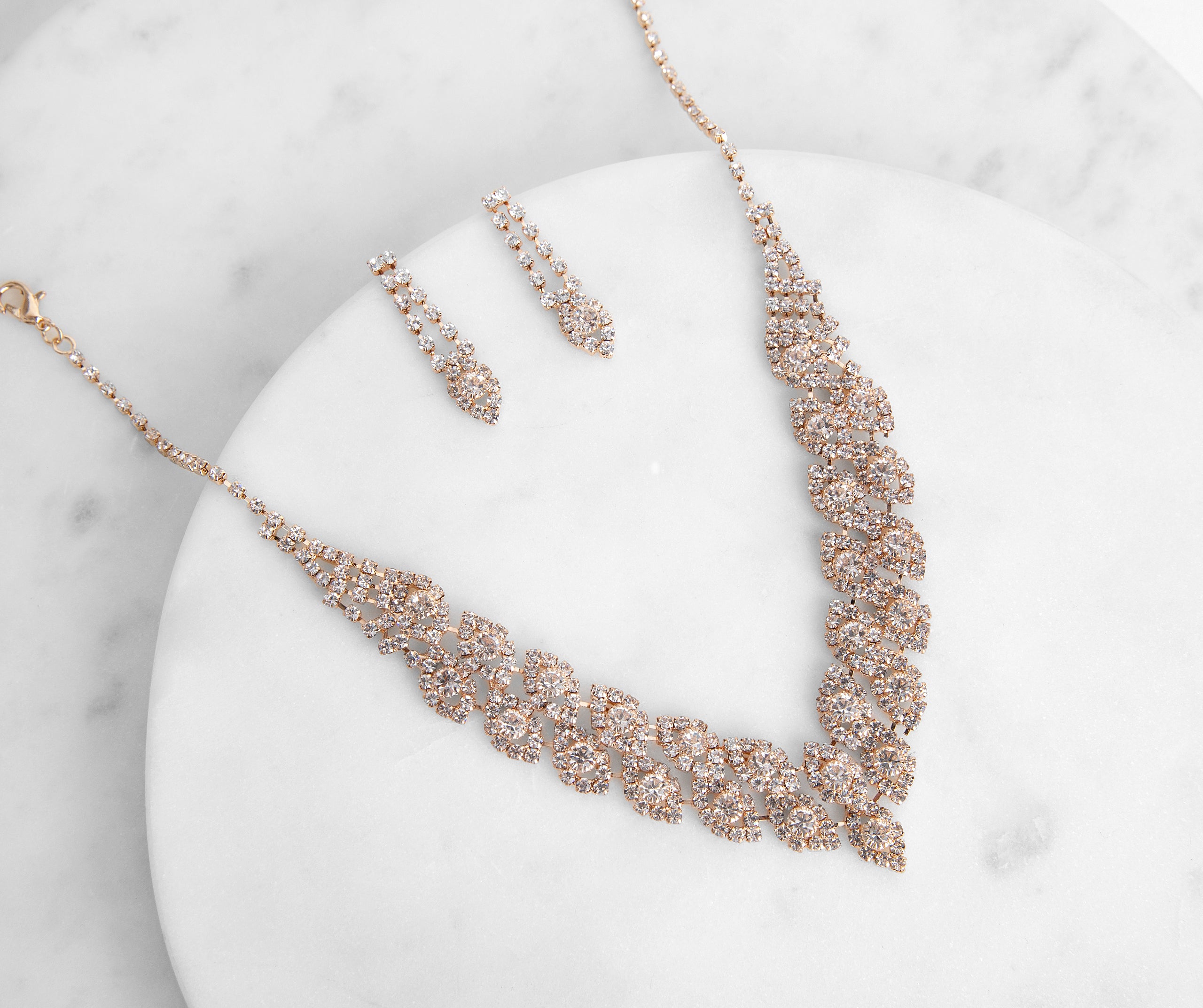 The Way You Look Tonight Rhinestone Necklace Set