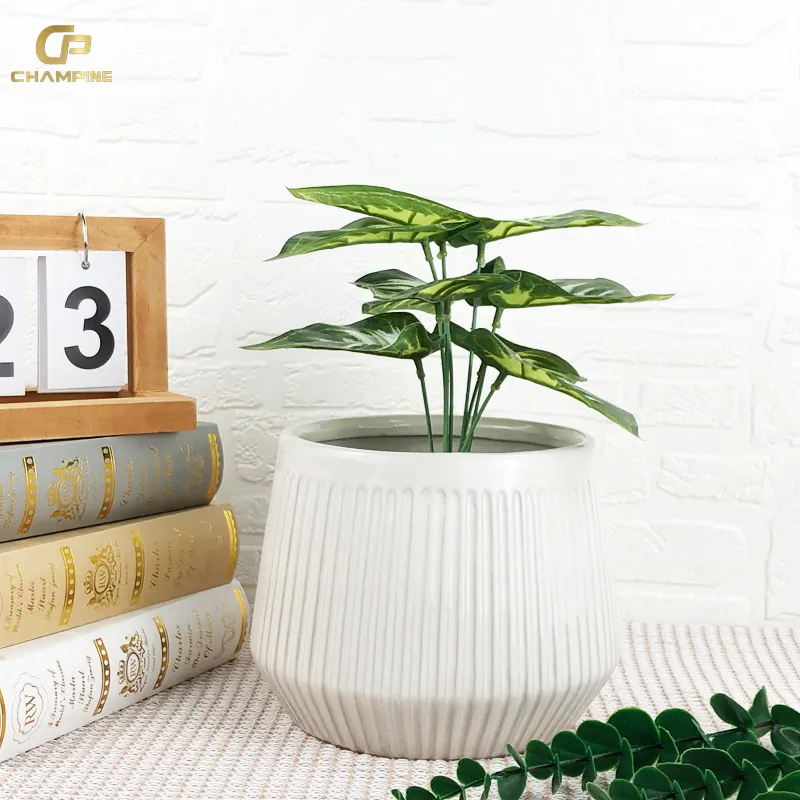 Unique Shape Design White Planter Pot Ceramic Bonsai Pot Conicalness Macetas De Ceramic For Garden supplies and home decor