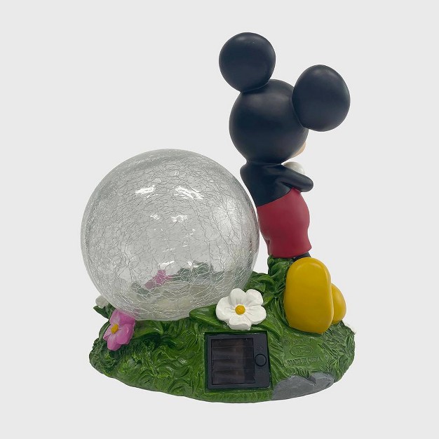 Fiberglass polyester Mickey Mouse Solar Garden Statue With Crackle Glass Ball