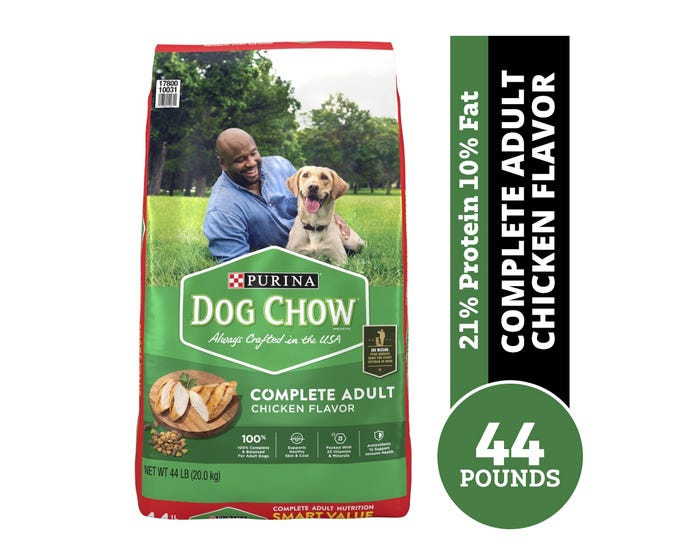 Purina Dog Chow Complete Adult， Chicken， 44 lb. Bag