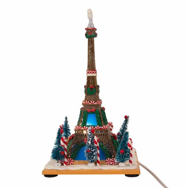 Kurt Adler 10 inch Claydough Eiffel Tower With C7 Bulb