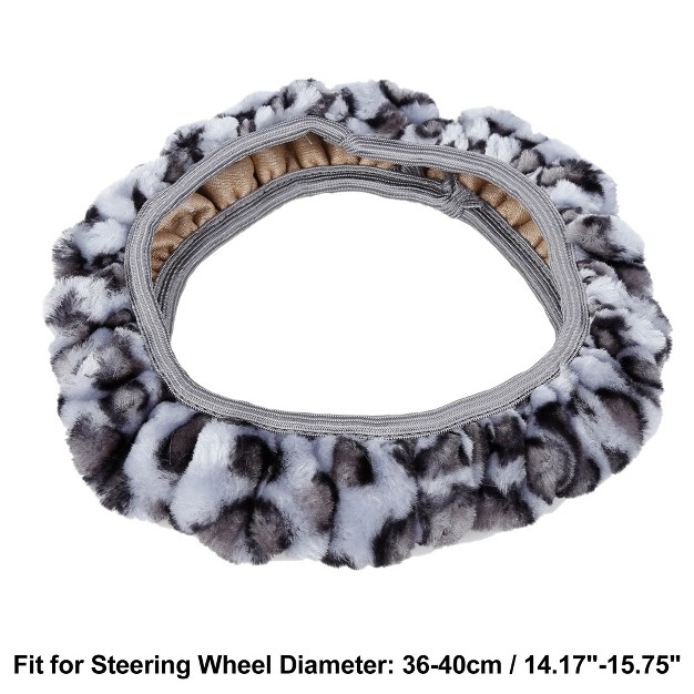 Unique Bargains Elastic Leopard Pattern Car Steering Wheel Cover Universal