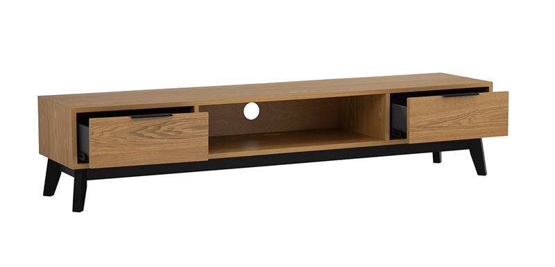 MALTON Entertainment TV Unit 180cm - Natural & Black